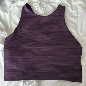 athleta purple striped tank top size small
